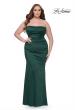 Picture of: Strapless Satin Plus Size Dress with Ruching in Dark Emerald, Style: 32194, Detail Picture 1