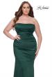 Picture of: Strapless Satin Plus Size Dress with Ruching in Dark Emerald, Style: 32194, Detail Picture 6