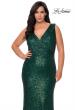Picture of: Long Sequin Plus Size Prom Gown with V-Neck in Dark Emerald, Style: 28770, Detail Picture 7