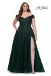 Picture of: Off The Shoulder Tulle Plus Size Gown with Lace in Dark Emerald, Style: 28950, Detail Picture 7