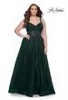 Picture of: Lace Embellished Tulle A-Line Dress with Illusion Back in Dark Emerald, Style: 31383, Detail Picture 7
