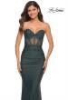 Picture of: Sweetheart Strapless Rhinestone Encrusted Gown in Dark Emerald, Main Picture