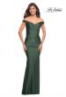 Picture of: Off the Shoulder Prom Dress with Ruching in Dark Emerald, Style: 30631, Main Picture