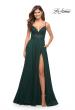 Picture of: A-line Gown with Sheer Floral Embellished Bodice in Emerald in Dark Emerald, Style: 30639, Main Picture