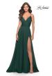 Picture of: Chiffon Dress with Pleated Bodice and Pockets in Dark Emerald, Style: 31500, Main Picture
