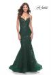Picture of: Mermaid Prom Dress with Sequin Beaded Applique in Dark Emerald, Style: 32033, Main Picture