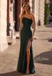 Picture of: Chic Jersey Dress with Asymmetrical Neckline and Sheer Back in Dark Emerald, Style 32849, Main Picture