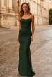 Picture of: Ruched Jersey Gown with Low Rhinestone Detail Back in Dark Emerald, Style: 33560, Main Picture