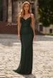 Picture of: Lace Gown with Open Lace-Up Back and Rhinestones in Dark Emerald, Style: 33628, Main Picture
