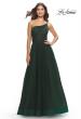 Picture of: One Shoulder A-Line Tulle Gown with Sheer Bodice in Dark Emerald, Style: 31069, Detail Picture 8