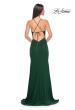 Picture of: Net Jersey Ruched Prom Dress with Illusion Bodice in Dark Emerald, Style: 31151, Detail Picture 8