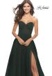 Picture of: Illusion Bodice A-line Gown with Boning and Defined Cups in Dark Emerald, Style: 31205, Detail Picture 8