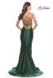 Picture of: Liquid Jersey Mermaid Gown with Lace Up Back in Dark Emerald, Style: 31295, Detail Picture 8