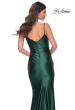 Picture of: Chic Stretch Satin Gown with V Neckline and Ruching in Green, Style: 32075, Detail Picture 8
