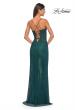 Picture of: Rhinestone Fishnet Gown with Lace Detail and High Slit in Dark Emerald, Style: 32218, Detail Picture 8