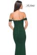 Picture of: Off the Shoulder Net Jersey Dress with Ruching in Dark Emerald, Style: 31914, Detail Picture 9
