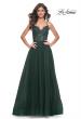 Picture of: Tulle Dress with Full Skirt and Sheer Lace Bodice in Dark Emerald, Style: 32306, Detail Picture 9
