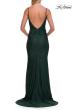 Picture of: Rhinestone Lace Gown with Draped Neckline and Open Back in Dark Emerald, Style: 33264, Detail Picture 9