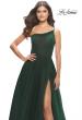 Picture of: One Shoulder A-Line Tulle Gown with Sheer Bodice in Dark Emerald, Style: 31069, Detail Picture 10