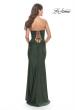 Picture of: Sweetheart Strapless Jersey Gown with Lace Sheer Bodice in Dark Emerald, Style: 31180, Detail Picture 10