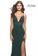 Picture of: Unique Stretch Lace Prom Dress with Sheer Bodice in Dark Emerald, Style: 31249, Detail Picture 10