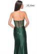 Picture of: Stretch Satin Gown with Sweetheart Top and Illusion Back in Dark Emerald, Style: 32159, Detail Picture 10