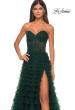 Picture of: A-Line Ruffle Tulle Prom Dress with Sweetheart Top in Dark Emerald, Style: 32283, Detail Picture 10