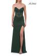 Picture of: Strapless Sheer Corset Gown with Beaded Lace and High Slit in Dark Emerald, Style: 33472, Detail Picture 10