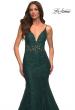 Picture of: Mermaid Lace Prom Dress with Sheer Jeweled Bodice in Green, Style: 30320, Detail Picture 11