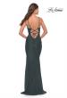 Picture of: Simple Jersey Dress with Low Open Back and Ruched Zipper in Dark Emerald, Style: 31227, Style: 31227