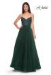 Picture of: Beautiful Rhinestone Beaded Illusion Top Tulle Prom Dress in Dark Emerald, Style: 32020, Detail Picture 11