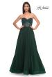 Picture of: A-Line Tulle Prom Dress with Rhinestone Fishnet Bodice in Dark Emerald, Style: 32216, Detail Picture 11