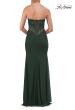 Picture of: Strapless Sheer Corset Gown with Beaded Lace and High Slit in Dark Emerald, Style: 33472, Detail Picture 11