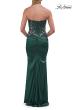 Picture of: Strapless Beaded Corset Satin Gown in Dark Emerald, Style: 33695, Detail Picture 11