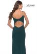 Picture of: Long Jersey Dress with V-neck and Open Back in Dark Emerald, Style: 28079, Detail Picture 12