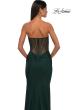 Picture of: Evening Dress with Illusion Strapless Bodice and Lace Applique in Dark Emerald, Style: 32912, Detail Picture 12