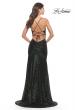 Picture of: Long Sequin Gown with Dramatic Flare Skirt and Slit in Dark Emerald, Style: 31140, Detail Picture 13