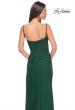 Picture of: Bustier Net Jersey Prom Dress with Ruching and High Slit in Dark Emerald, Style: 32161, Detail Picture 13