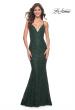 Picture of: Beaded Lace Mermaid Gown with Sheer Side Panels in Dark Emerald, Style: 32309, Detail Picture 13