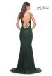 Picture of: Beaded Lace Mermaid Gown with Sheer Side Panels in Dark Emerald, Style: 32309, Detail Picture 14