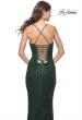 Picture of: Intricate Lace Up Back Prom Dress in Beaded Lace in Dark Emerald, Style: 31973, Detail Picture 15
