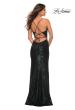 Picture of: Sequin Long Prom Dress with Wrap Style Front in Dark Emerald, Back Picture