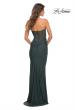 Picture of: Sweetheart Strapless Rhinestone Encrusted Gown in Dark Emerald, Back Picture