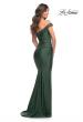 Picture of: Off the Shoulder Prom Dress with Ruching in Dark Emerald, Style: 30631, Back Picture