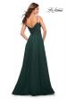 Picture of: A-line Gown with Sheer Floral Embellished Bodice in Emerald in Dark Emerald, Style: 30639, Back Picture