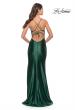 Picture of: Liquid Jersey Dress with Deep V Neckline in Dark Emerald, Style: 31375, Back Picture