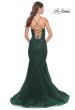 Picture of: Mermaid Prom Dress with Sequin Beaded Applique in Dark Emerald, Style: 32033, Back Picture