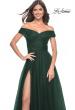 Picture of: A-Line Tulle Prom Dress with Off the Shoulder Top in Dark Emerald, Style: 30498, Detail Picture 19