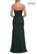 Picture of: Strapless Corset Gown with High Slit and Ruched Jersey Skirt in Dark Emerald, Style: 33465, Detail Picture 21
