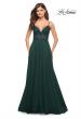 Picture of: A-line Gown with Sheer Floral Embellished Bodice in Emerald in Dark Emerald, Style: 30639, Detail Picture 1
